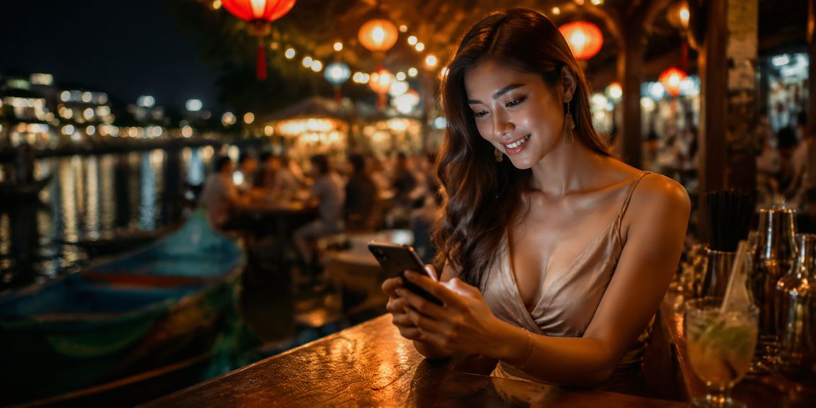 Người chơi thưởng thức game mới tại khu chơi bài đêm Mũi Né